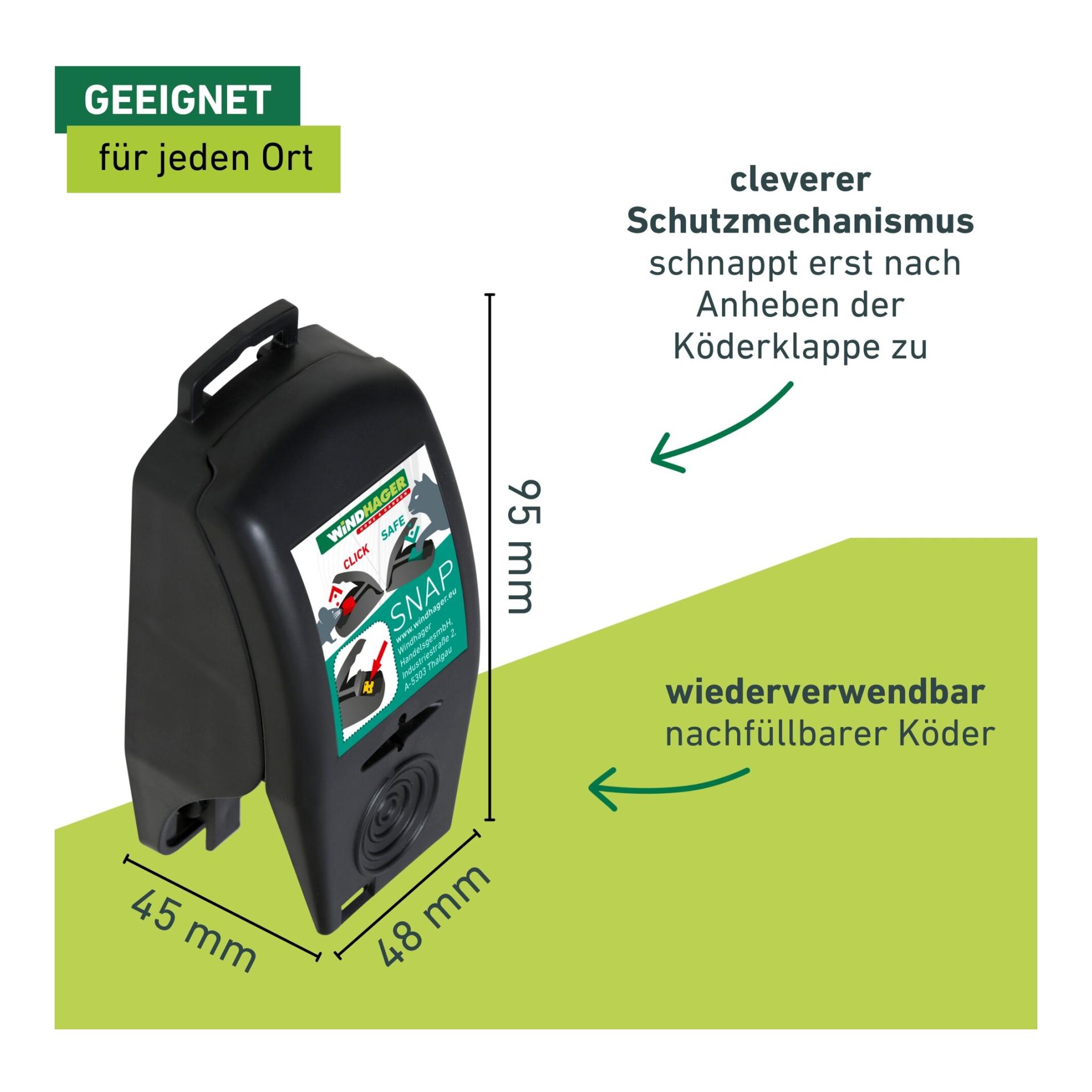 Windhager PIège à souris Snap - noir