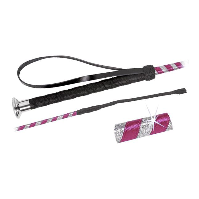 Fleck Reitgerte Satin-Glitter - pink