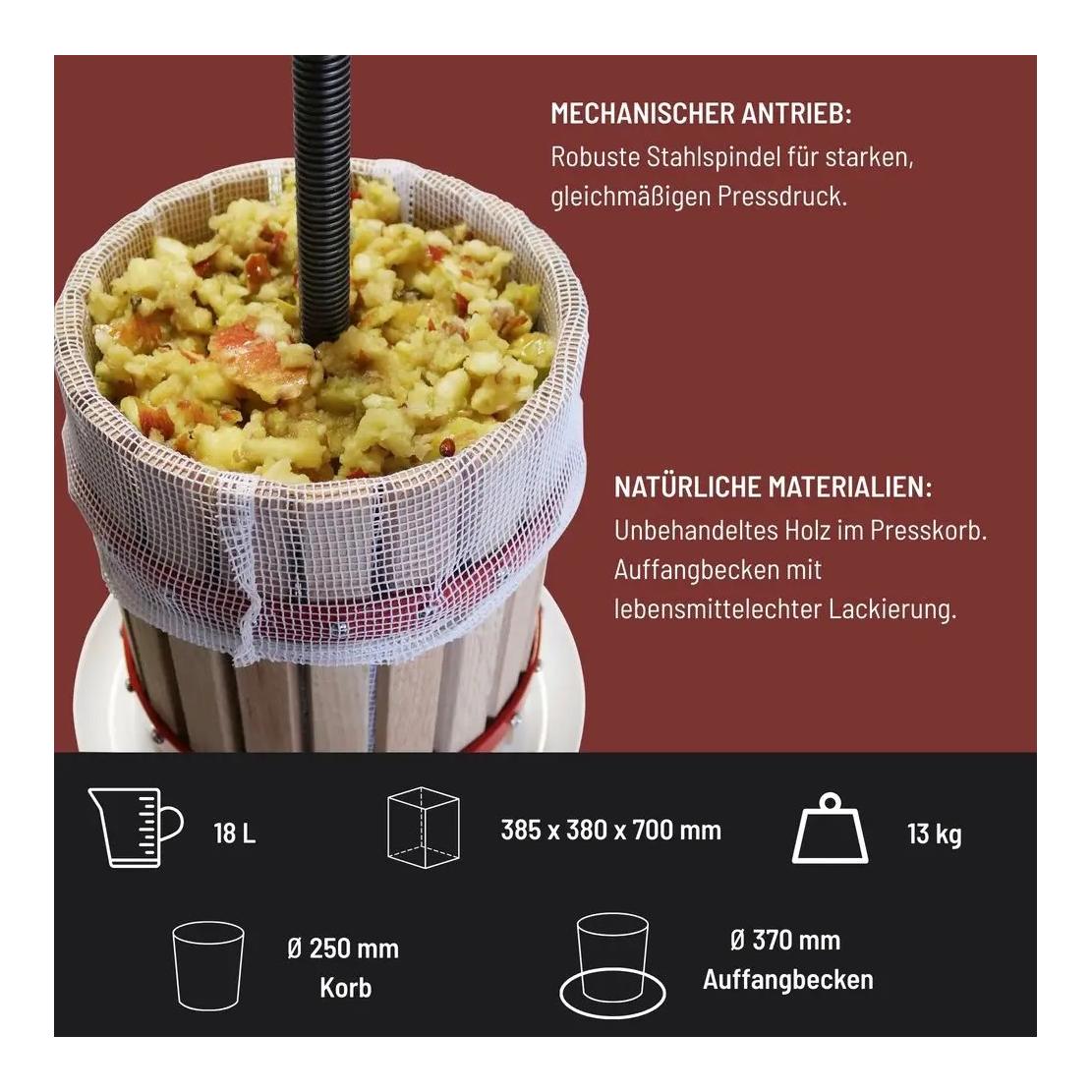 Güde Pressoir à fruits - 18 L