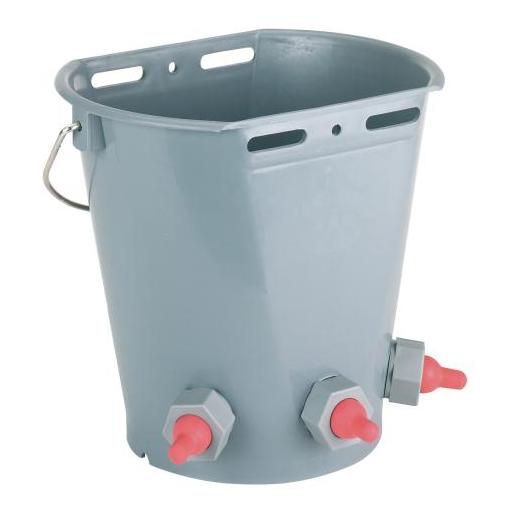 Kerbl Lammeimer mit 3 Saugern Grau