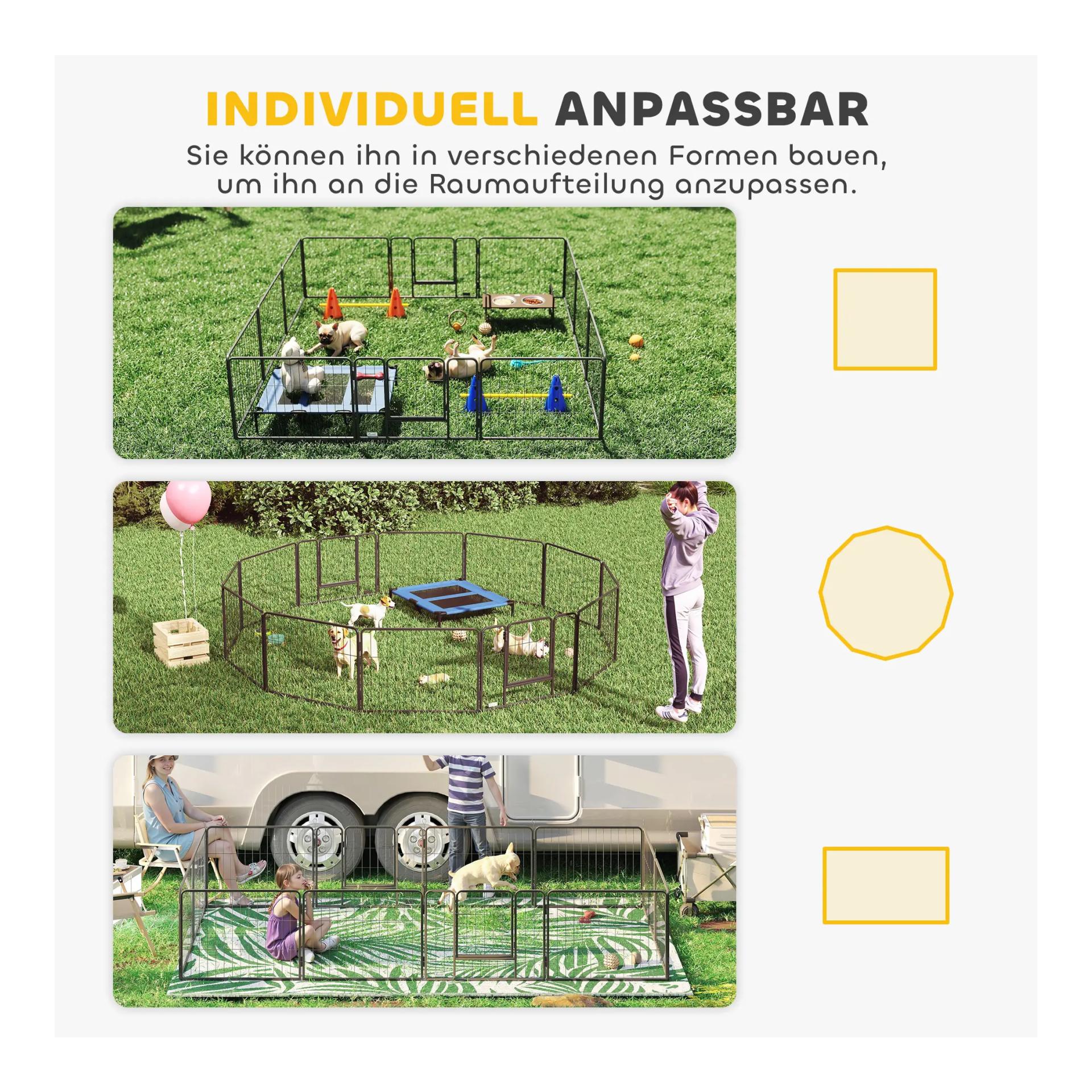 Mainer Enclos pour chiots avec 12 barreaux de 60 cm