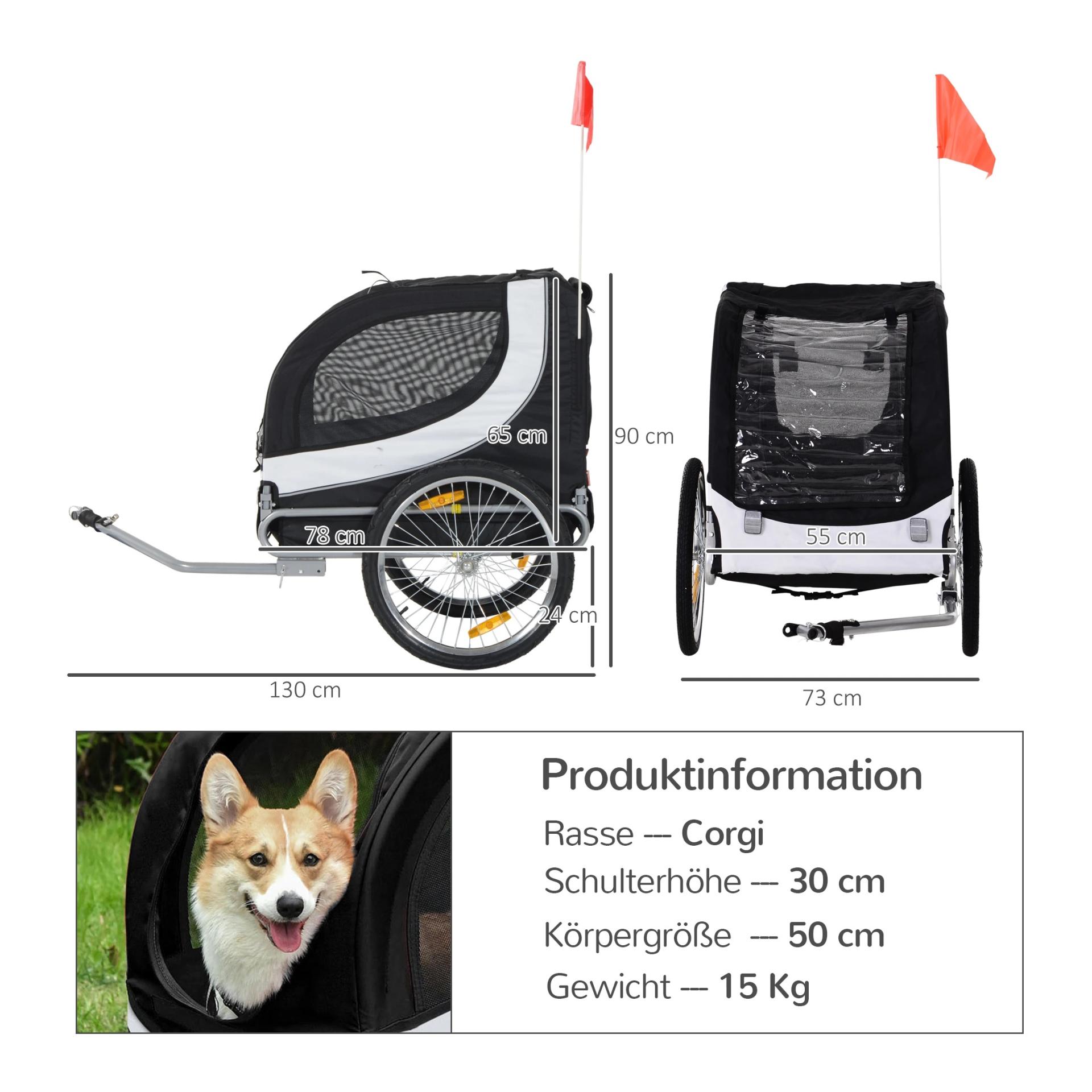 Mainer Remorque à vélo pour chiens jusqu'à 20 kg