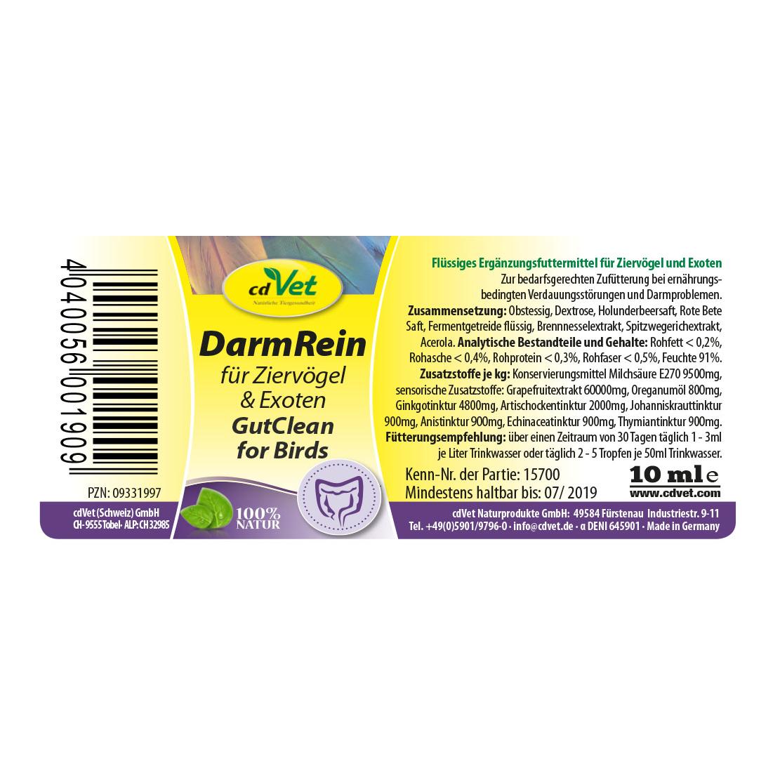 cdVet DarmRein für Ziervögel & Exoten
