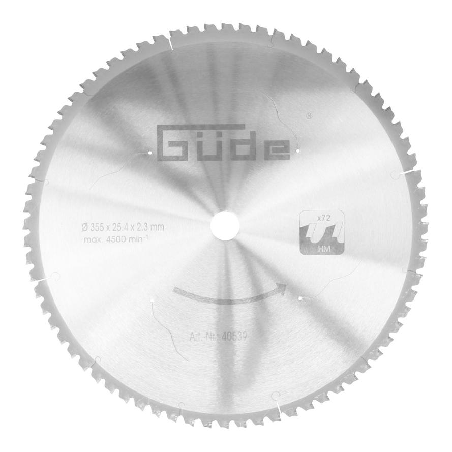 Güde Metallkreissägeblatt HM 355x25,4x72Z
