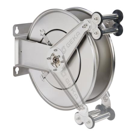 Geka Plus automatischer Schlauchaufroller Edelstahl - mit Schlauch