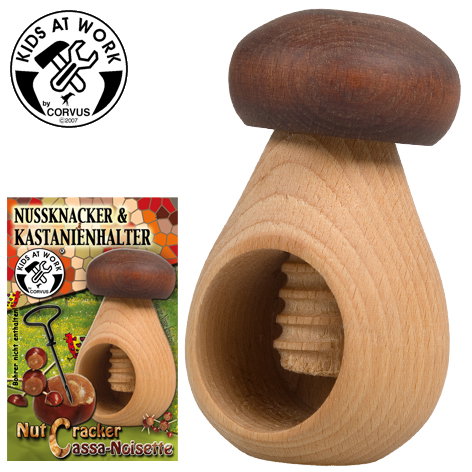 Corvus Kastanien-Halte-Steinpilz und Nussknacker