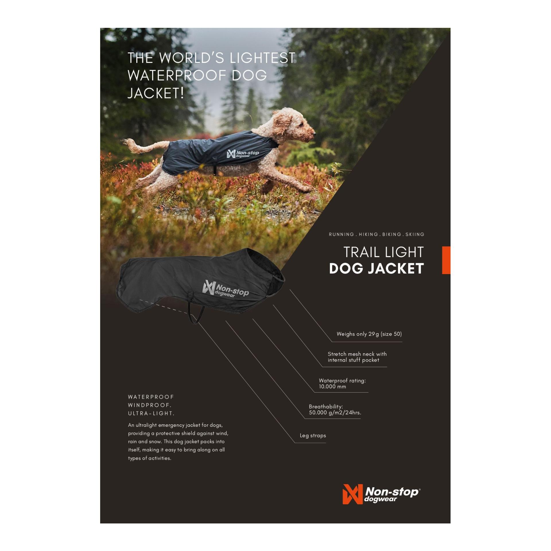 Non-stop Dogwear Hunderegenmantel Trail Light Dog Jacket