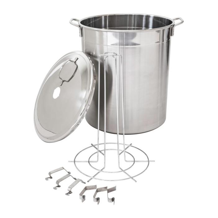 Guillouard Edelstahl Sterilisator für 12 Gläser von 1 l/Kochtopf von 37 l Grau
