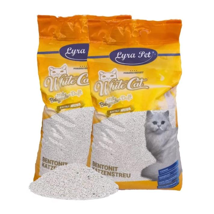 Lyra Pet White Cat Katzenstreu mit Babypuderduft 2x 15 Liter
