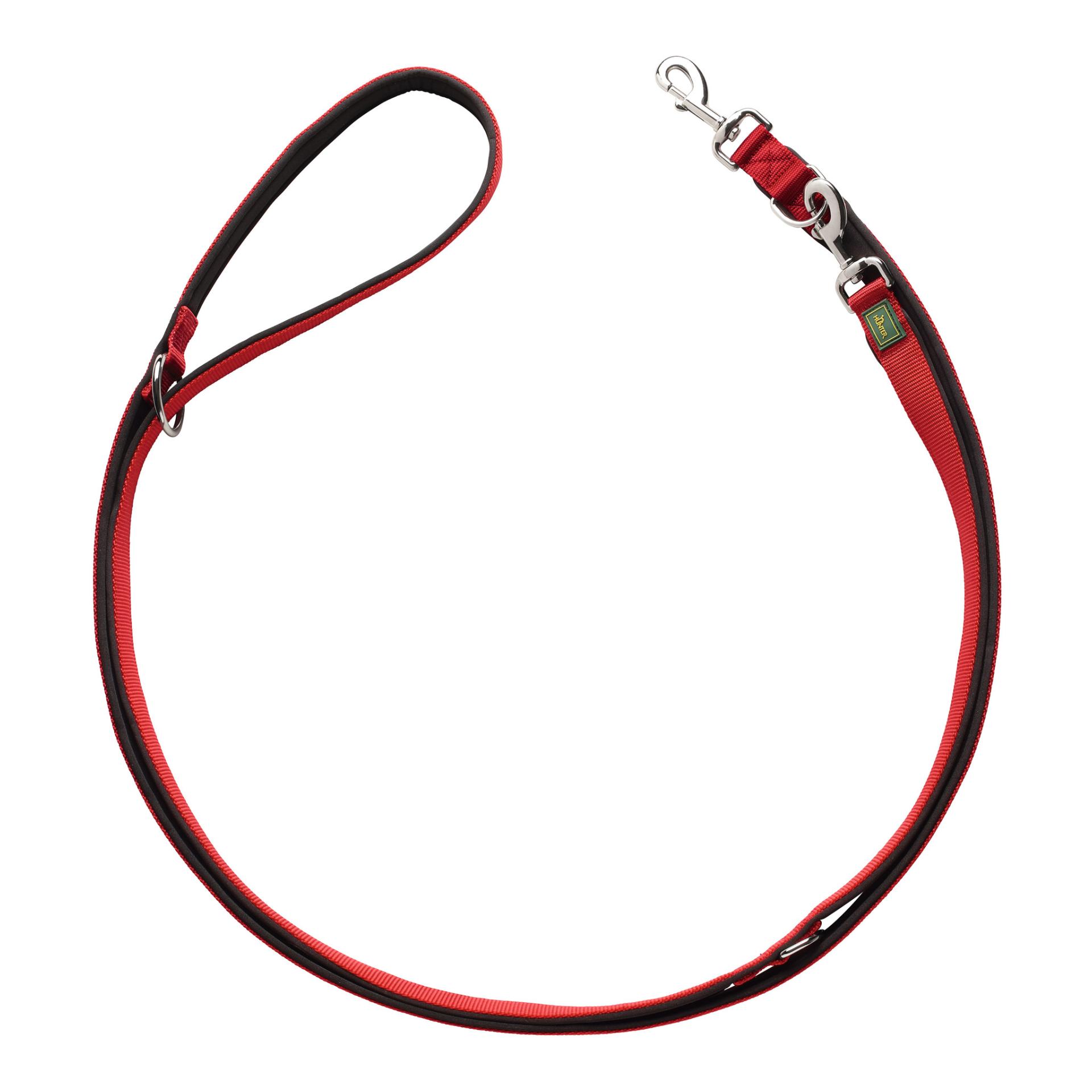 Hunter Laisse réglable néoprène/nylon - rouge/noir