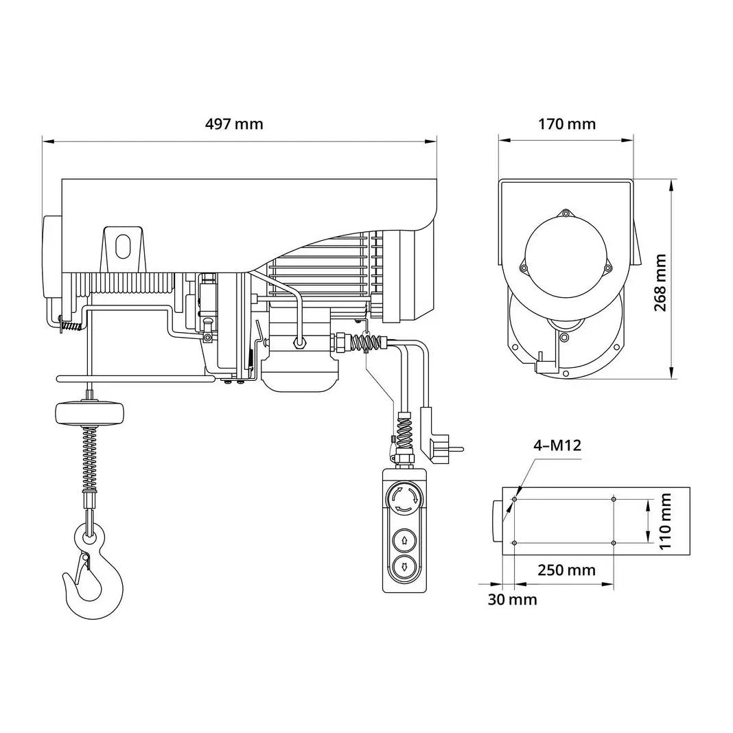 Güde Palan électrique GSZ 500/1000
