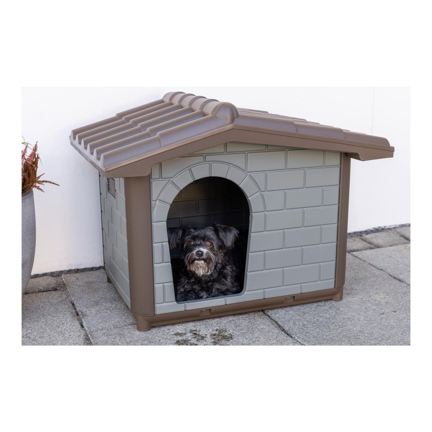 Kerbl Pet Hundehütte Levin Eco Graugrün/Braun