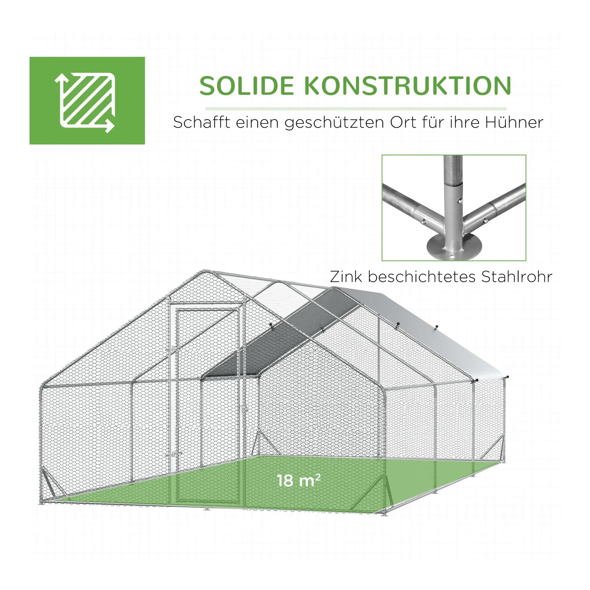 Mainer Enclos pour poules en libre parcours 3 x 6 x 2 m