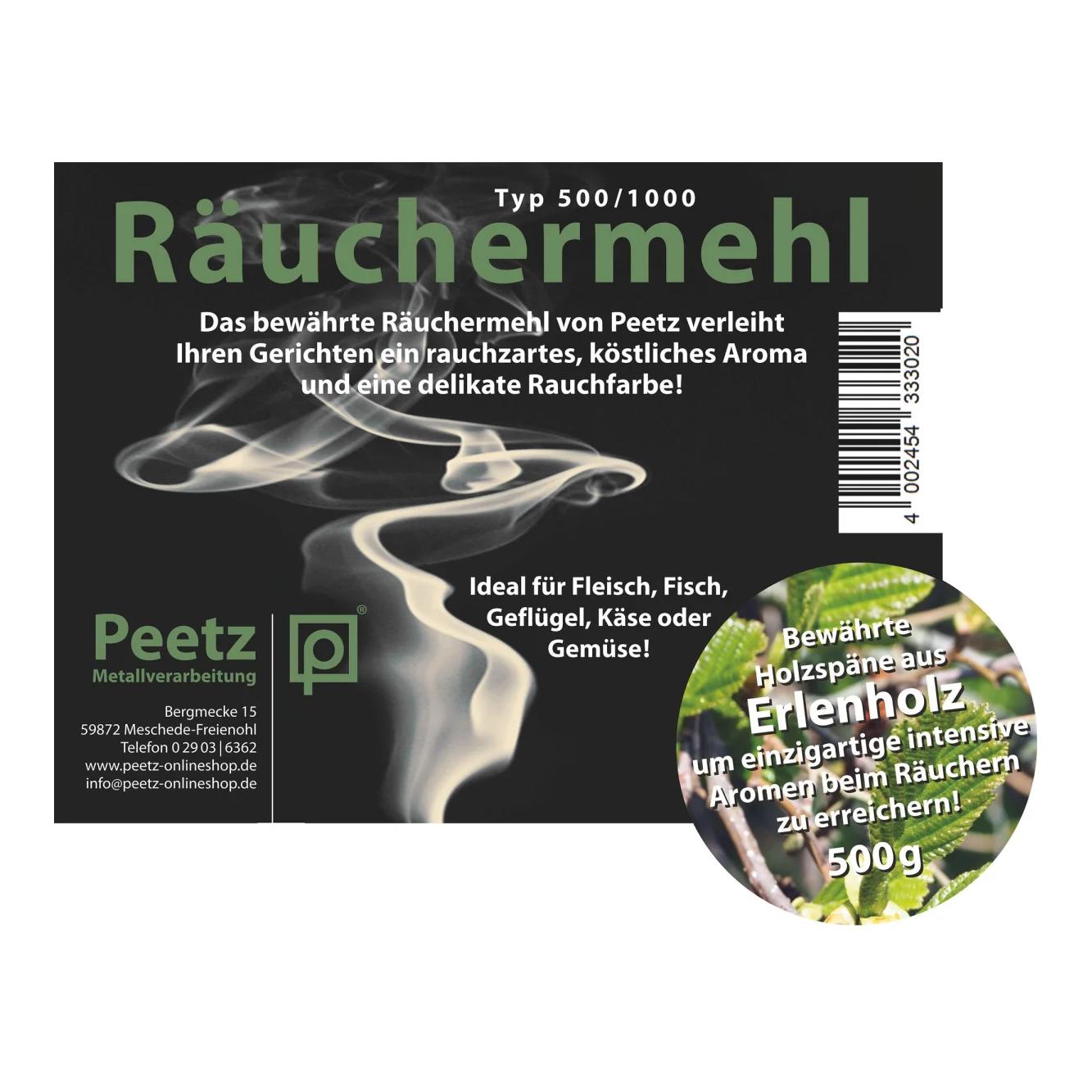 Peetz Copeaux de bois d'aulne pour fumage, 500 g, sachet refermable