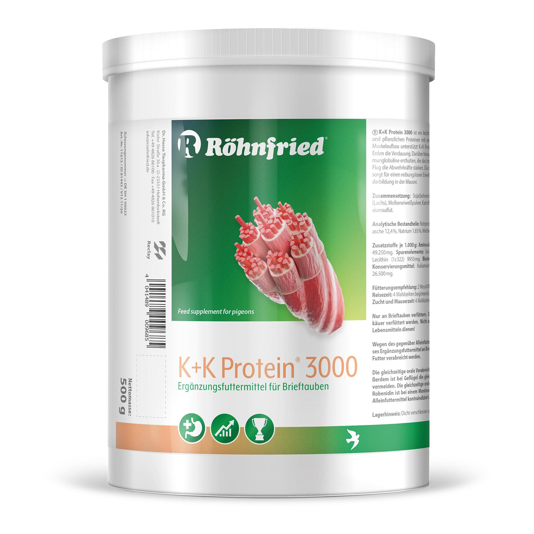 Röhnfried K+K Protein 3000 - 65%- iges Eiweisspulver zum Muskelaufbau
