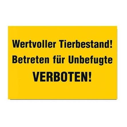 Siepmann Warnschild "Wertvoller Tierbestand"