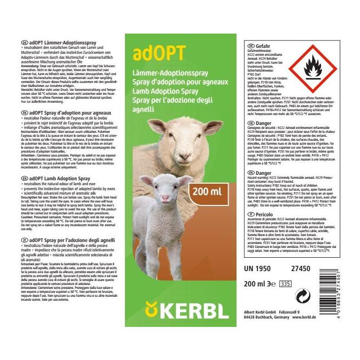 Kerbl Spray d'adoption pour agneaux adOPT