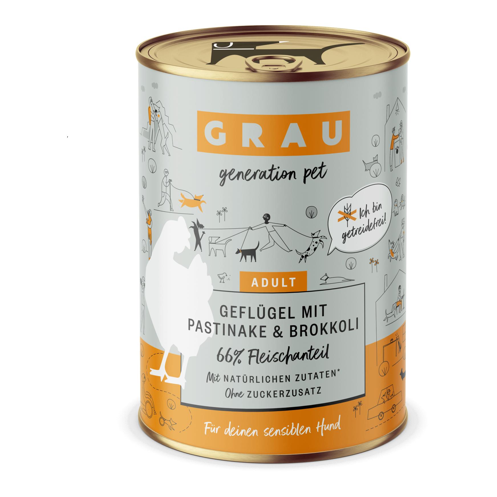 Grau - Generation Pet Nassfutter Geflügel mit Pastinake und Brokkoli