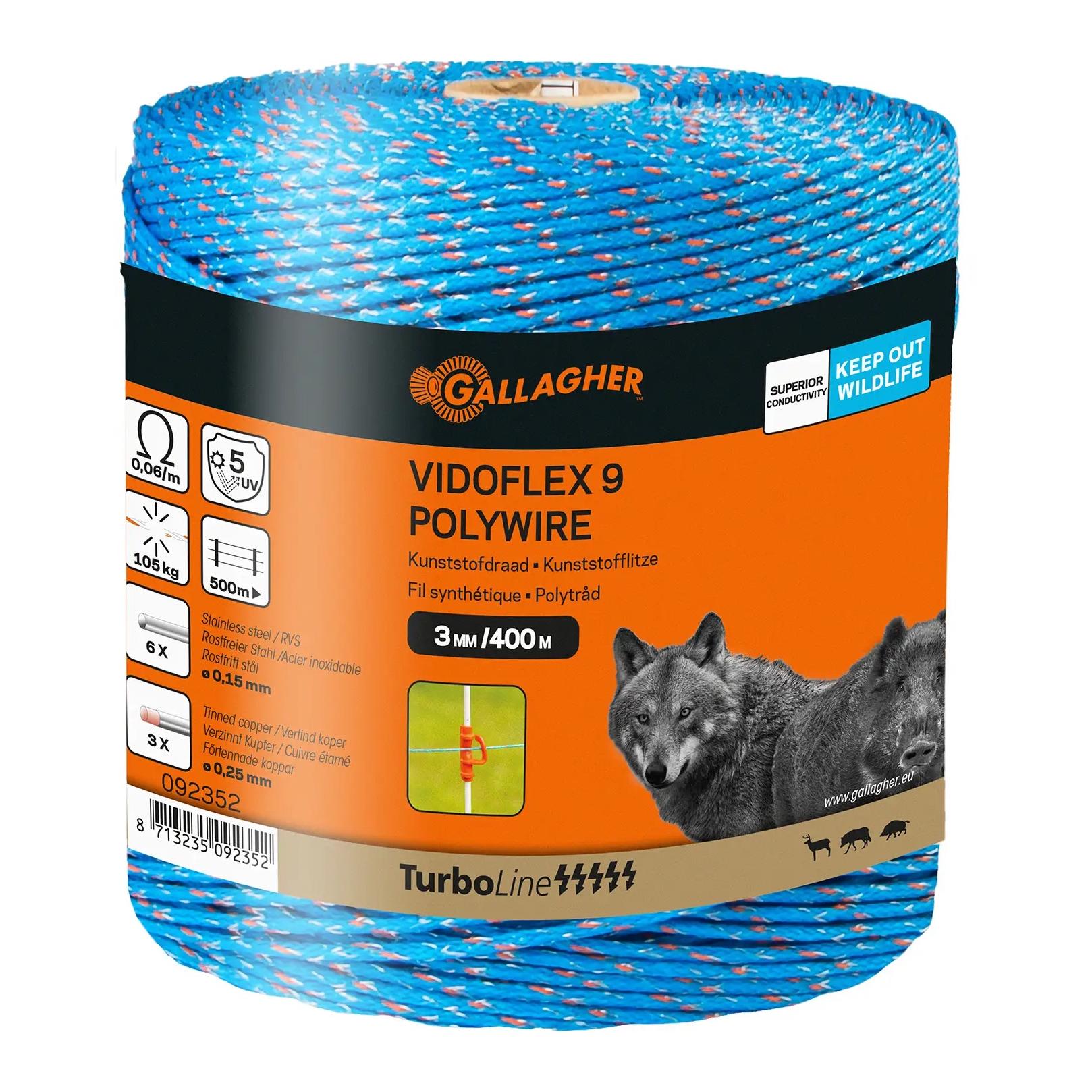 Gallagher Vidoflex 9 TurboLine, geflochten Glacier-deepsea