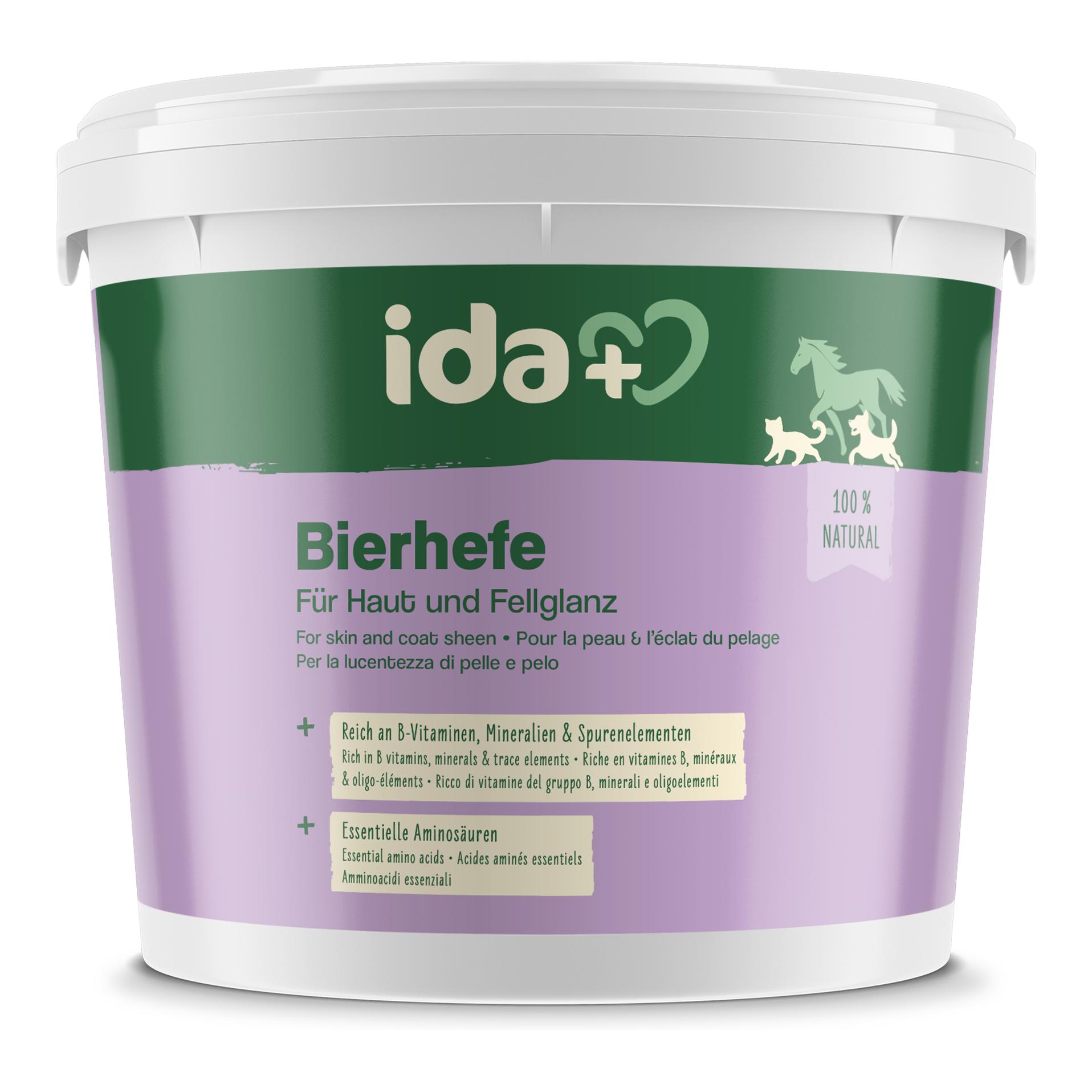 IdaPlus Levure de bière en poudre - Complément alimentaire pour un pelage brillant et une peau forte