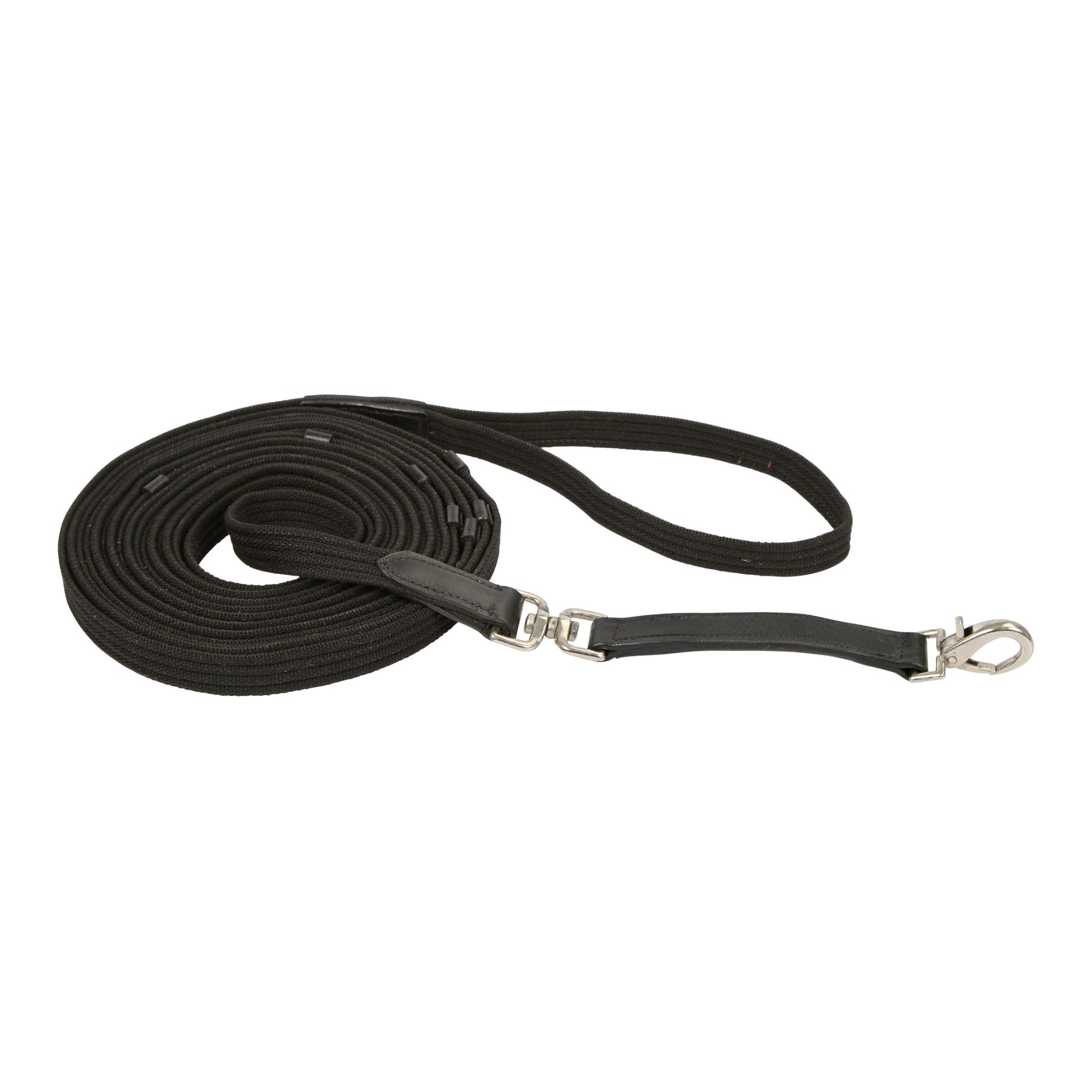 Kerbl Longierleine mit Lederstege 8m Schwarz