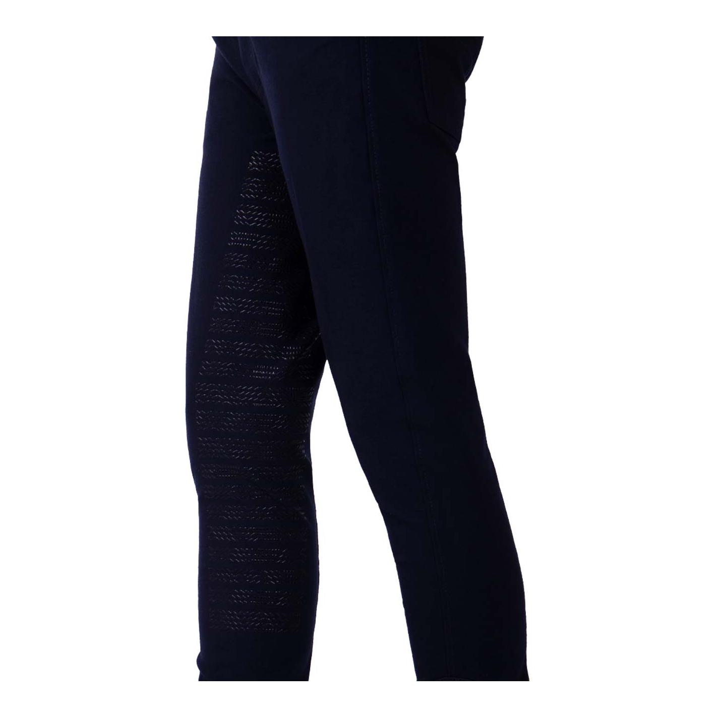 QHP Pantalon d'équitation Novan avec grip au genou Junior – bleu marine