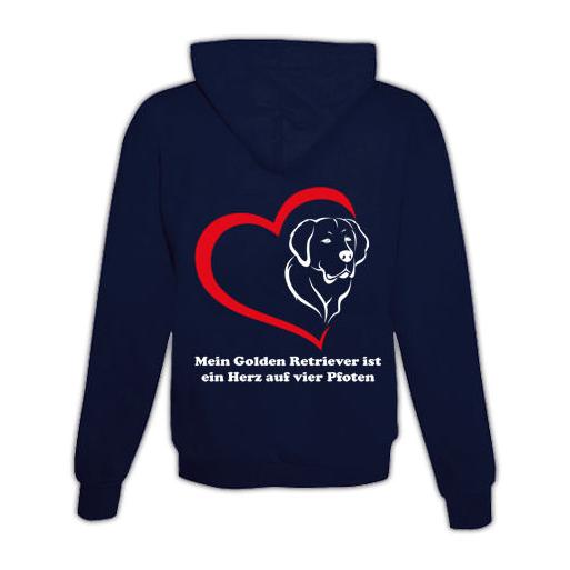 Pull à capuche Golden Retriever et cœur unisexe