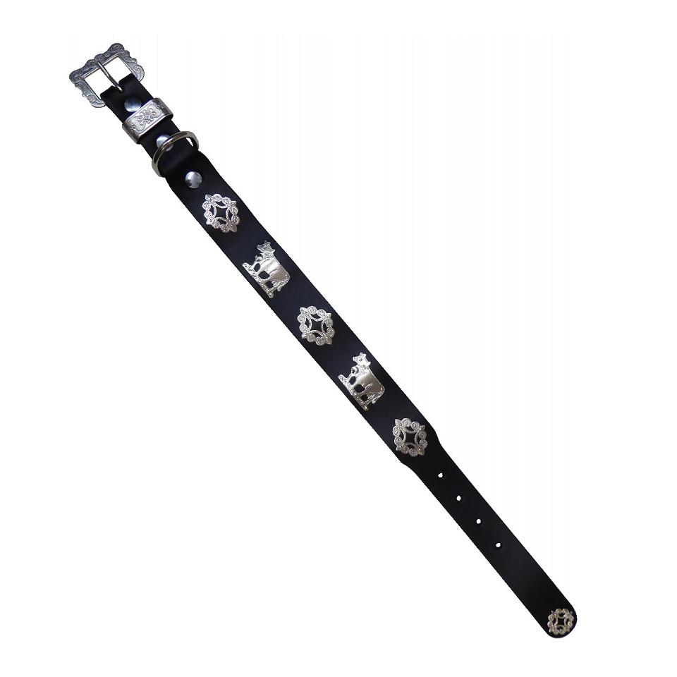 Schellen-Thoma Hundehalsband breit - schwarz/silber