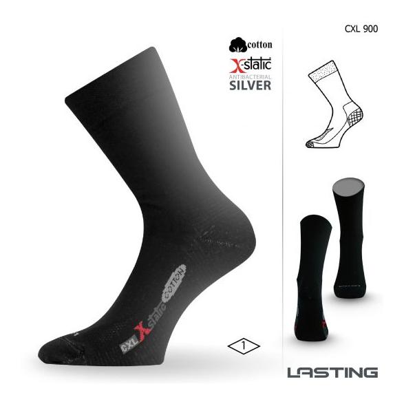 CXL Trekking-Socken Baumwolle mit Silberfaser - schwarz