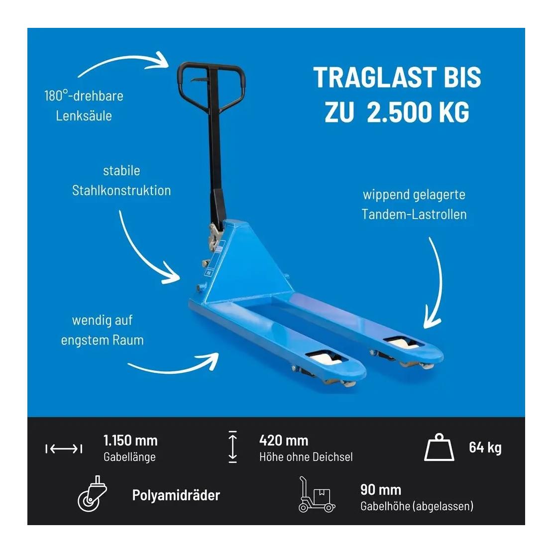 Güde Transpalette à fourche GHW 2500-115 PA