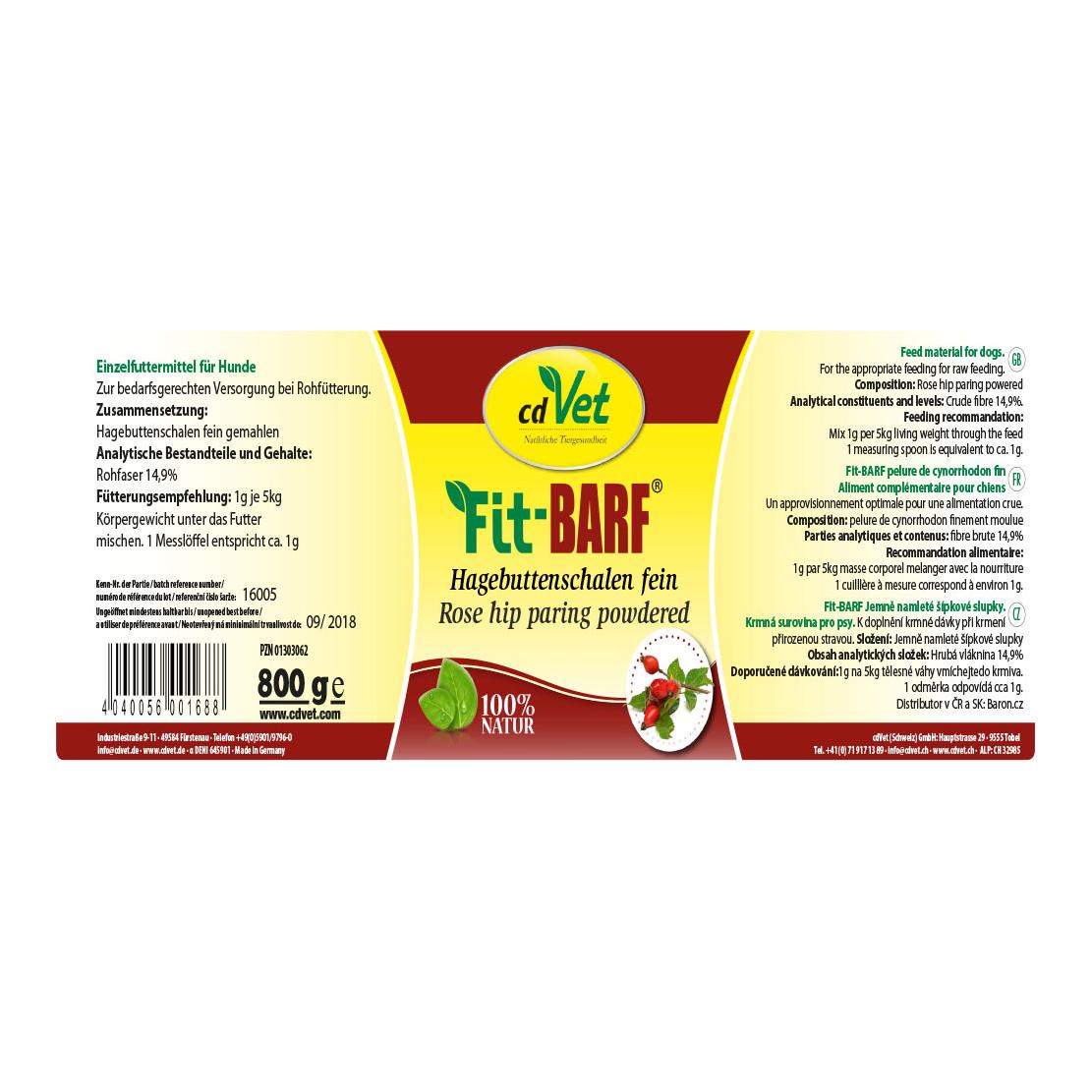 cdVet Fit-BARF Hagebuttenschalen fein