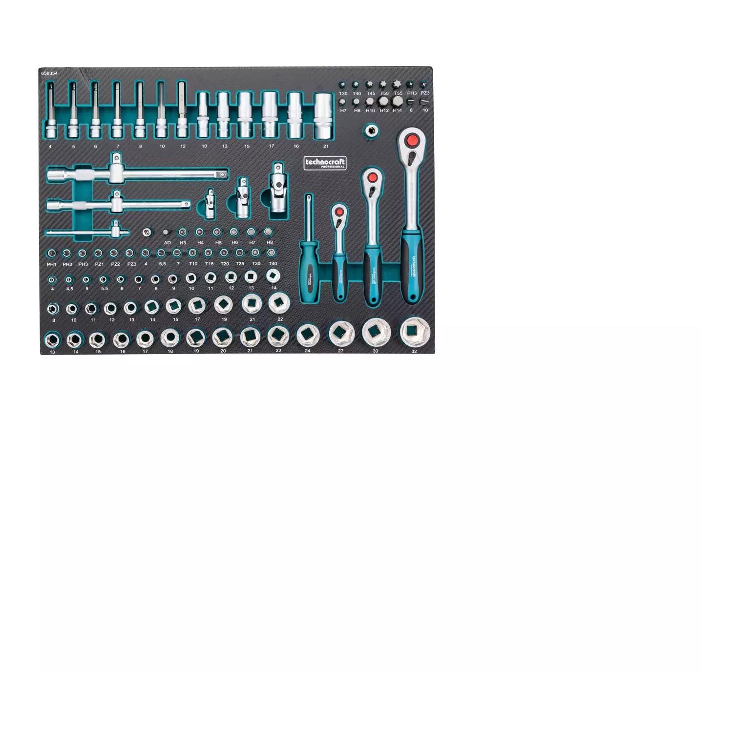 technocraft Werkstattwagen Black/Silver 297-TLG