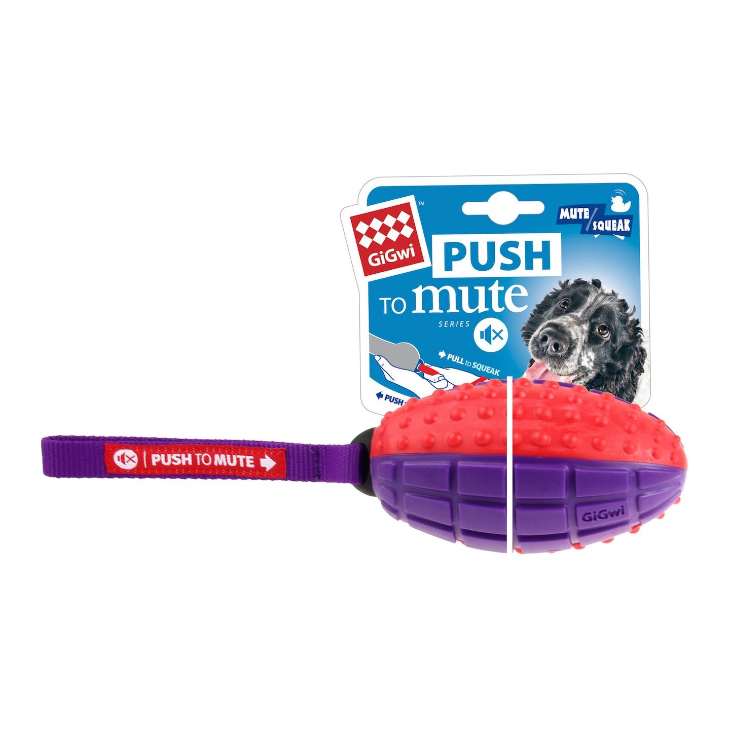 Gigwi Ballon de rugby Push to mute rouge/violet