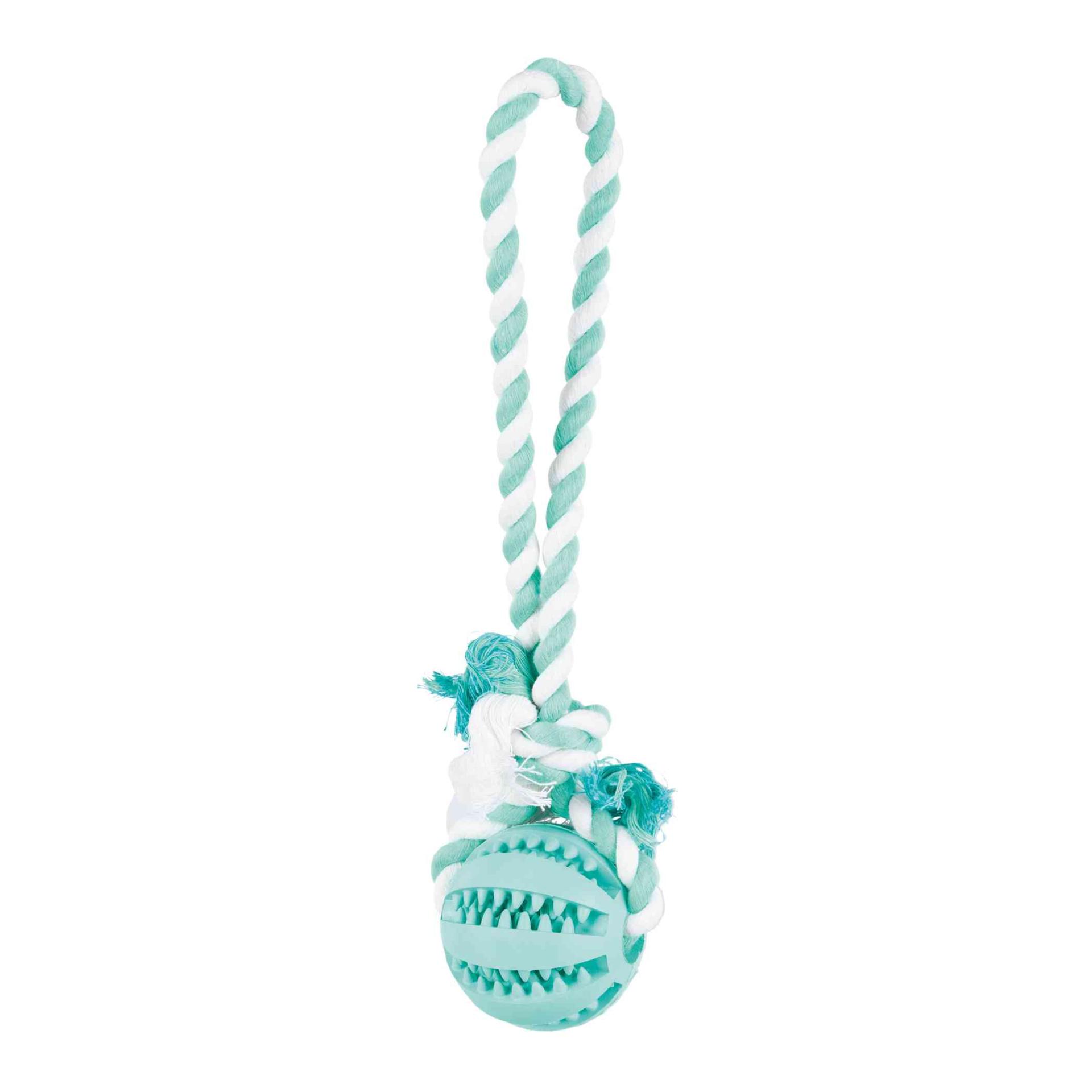 TRIXIE 4DENTAfun Ball aus Naturgummi Weiss/Blau