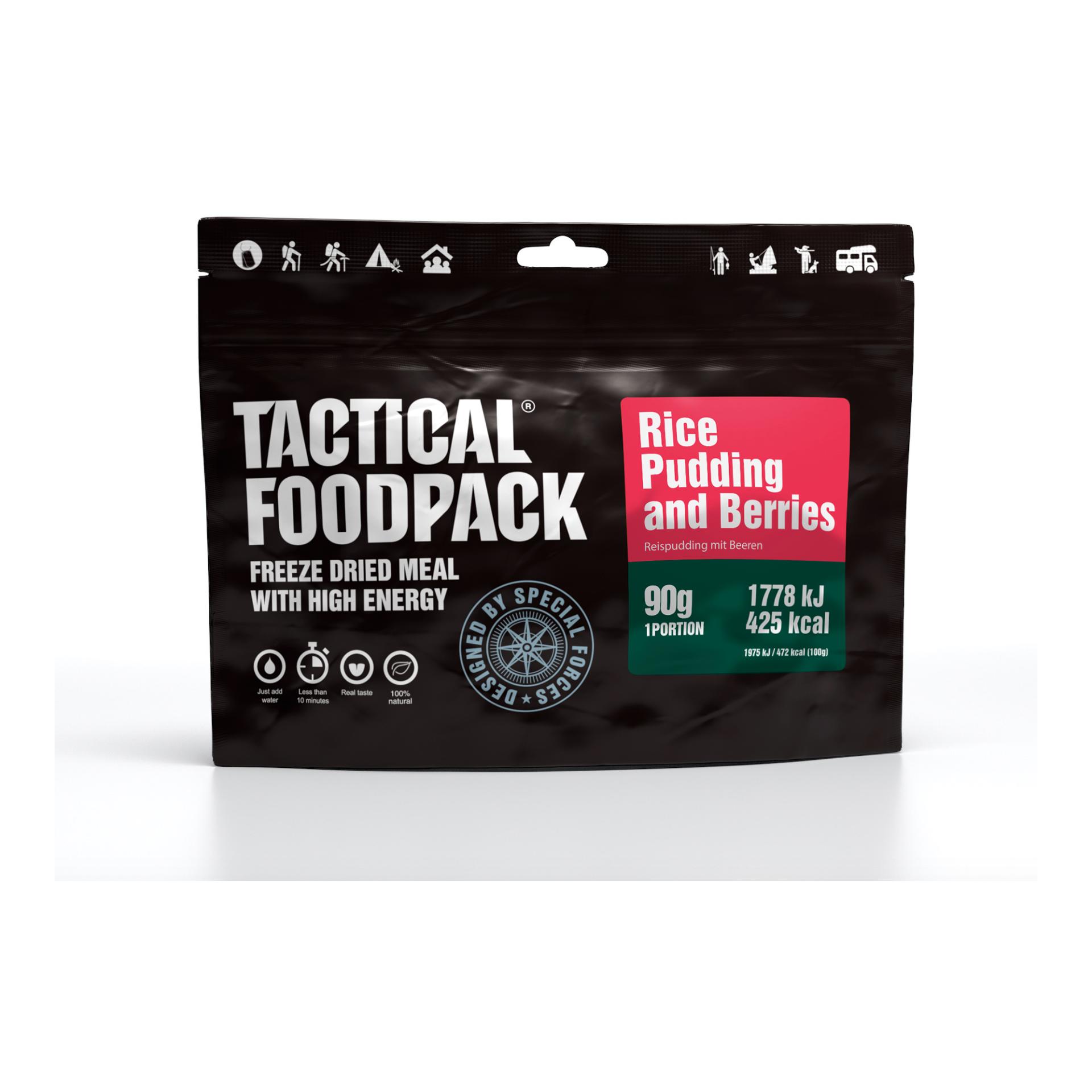 Tactical Foodpack Rice Pudding and Berries Schwarz