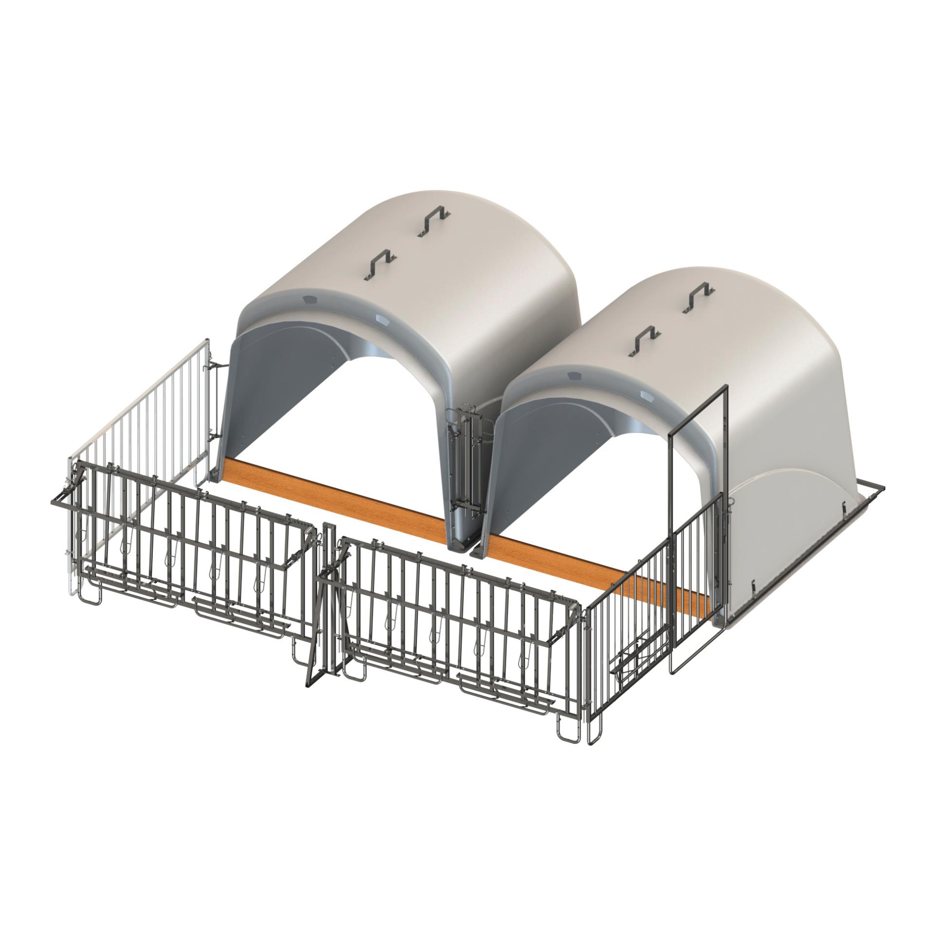 Kerbl Gruppeniglu CalfHouse Premium 4/5 Doppelumzäunung + Tränke-/ Troghalter