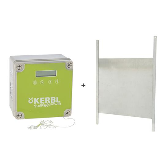 Kerbl Hobbyfarming Hühnertür inkl. Schiebetür 300 x 400 mm Grau