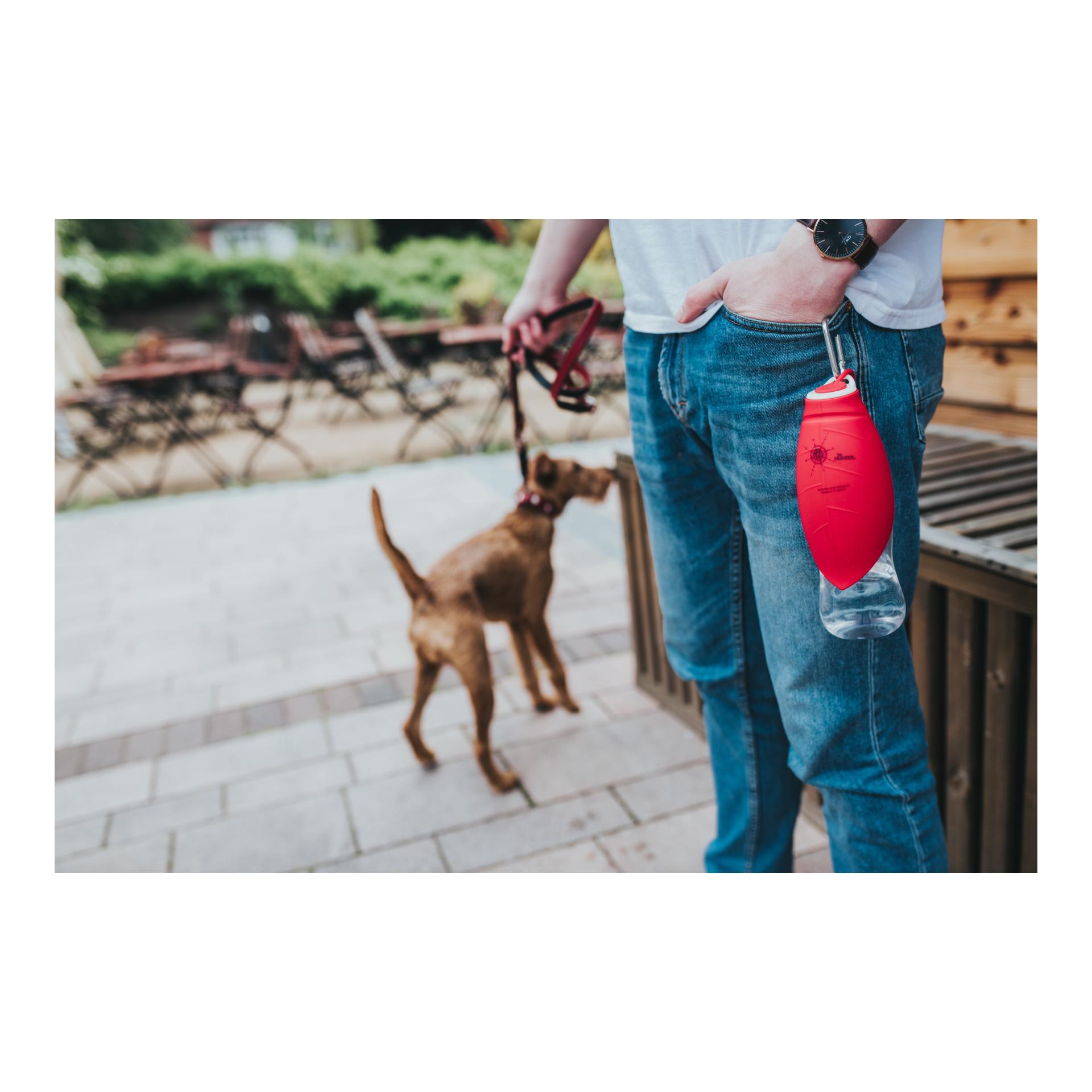 Hunter Outdoor Trinkflasche mit Silikonnapf List - rot
