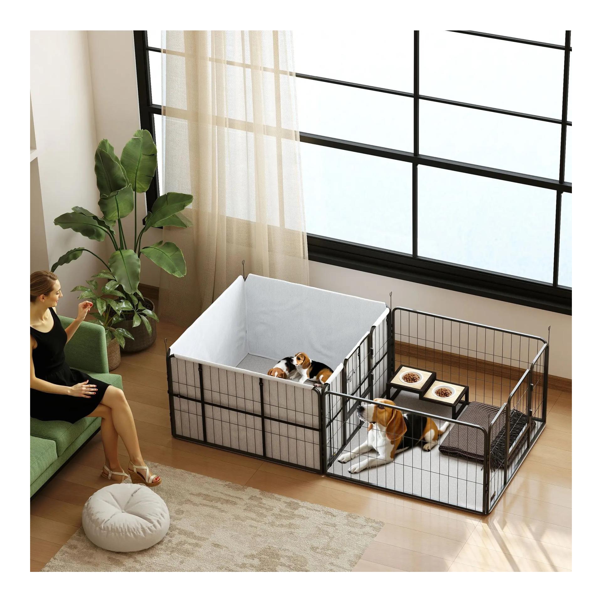 Mainer Cage de mise bas avec espace d'exercice et tapis lavable