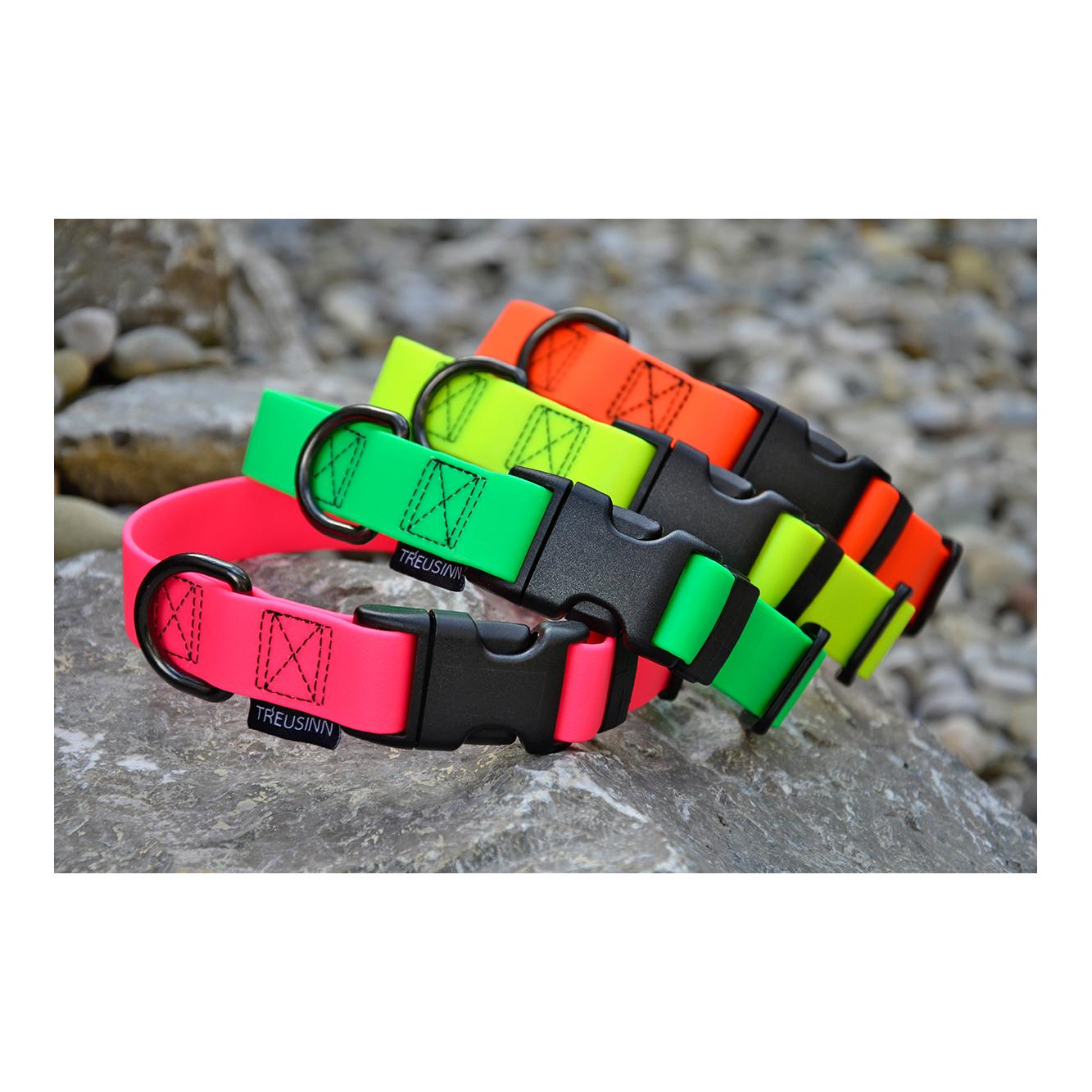 Treusinn. Collier pour chien Biothane STAY - orange fluo