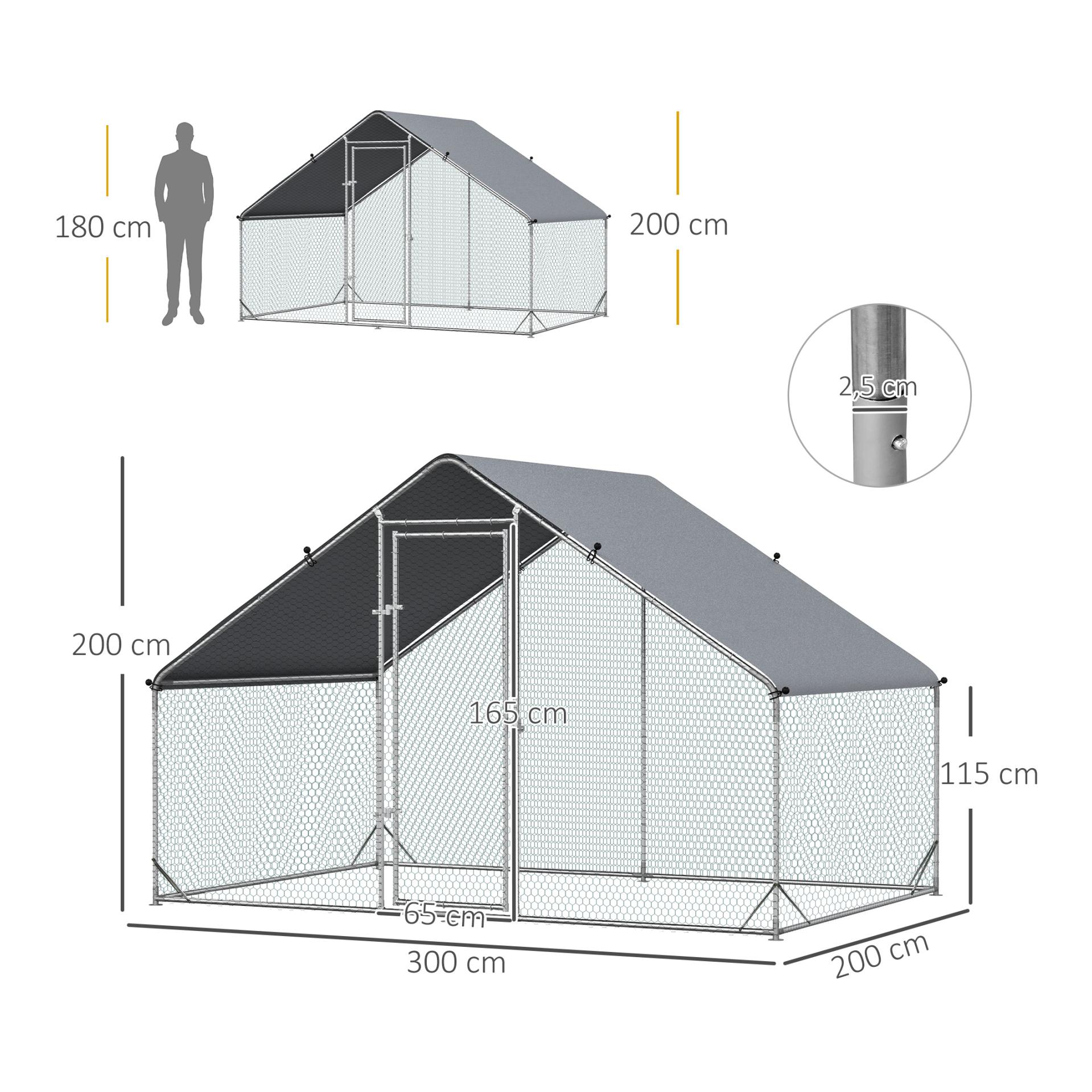 Mainer Enclos pour poules en libre parcours 3 x 2 x 2 m