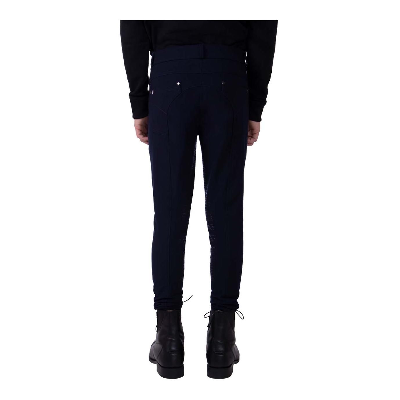 QHP Pantalon d'équitation Novan avec grip au genou Junior – bleu marine