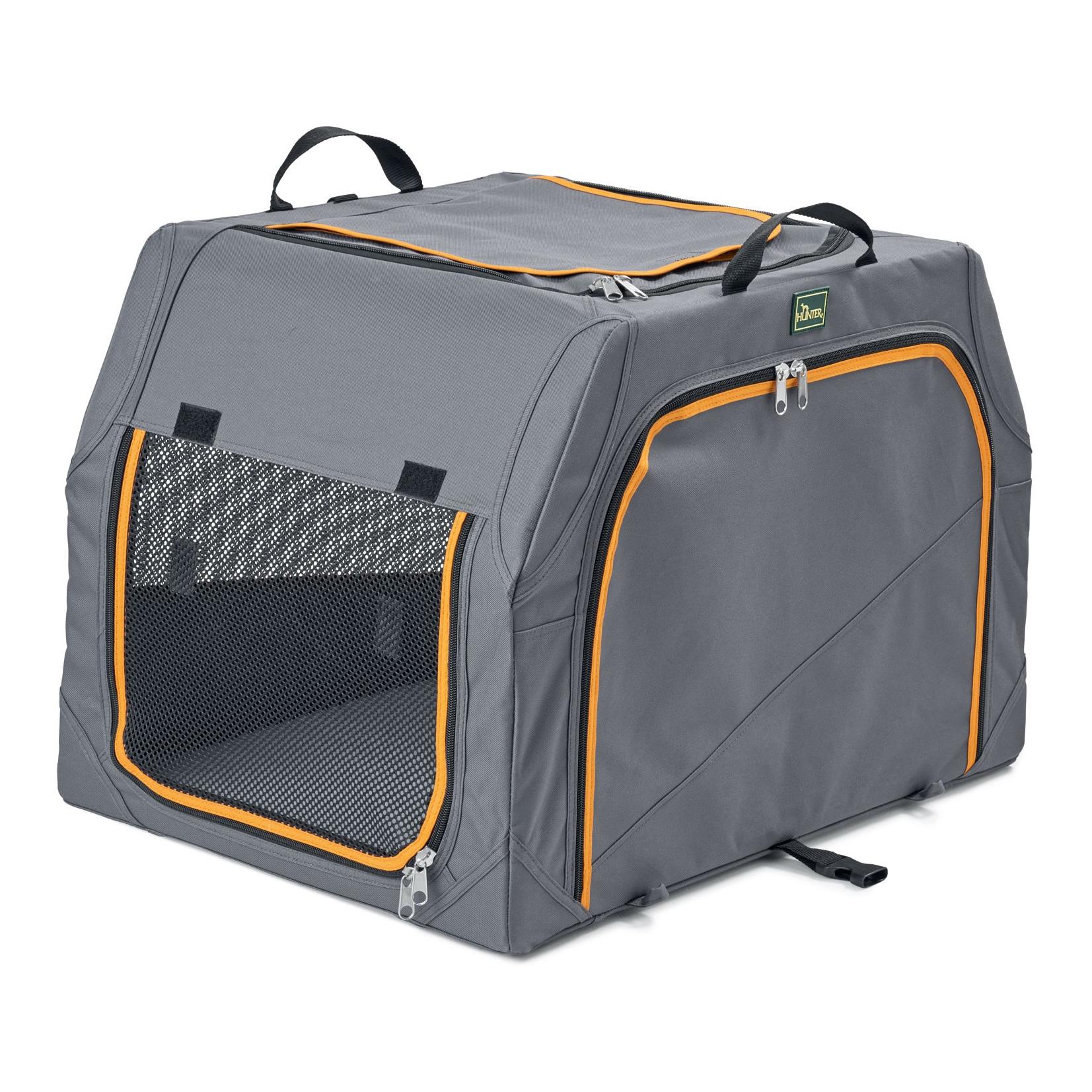 Hunter Caisse pliante pour chiens avec structure en aluminium - gris