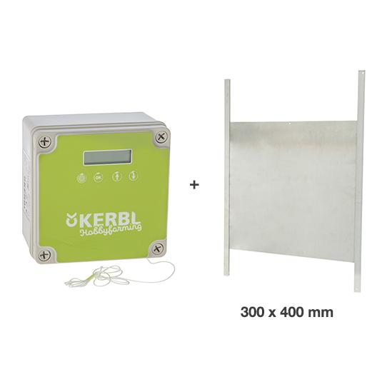 Kerbl Hobbyfarming Porte pour poules avec porte coulissante 300 x 400 mm