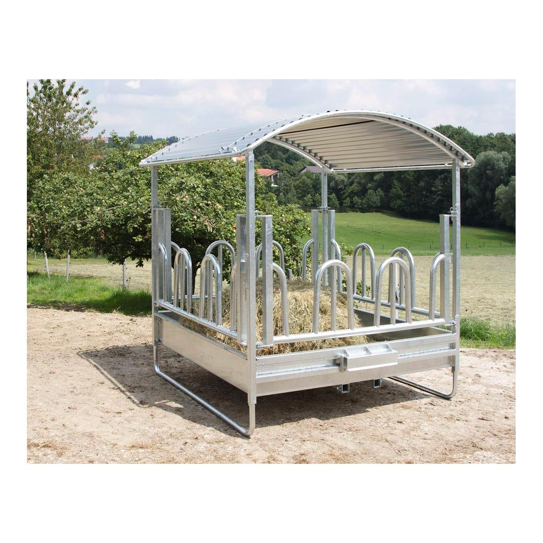 Kerbl Viereckraufe mit Palisadenfressgitter