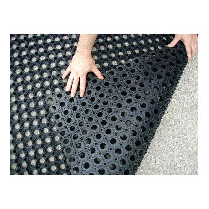 Growi Ringloch-Gummimatte Schwarz