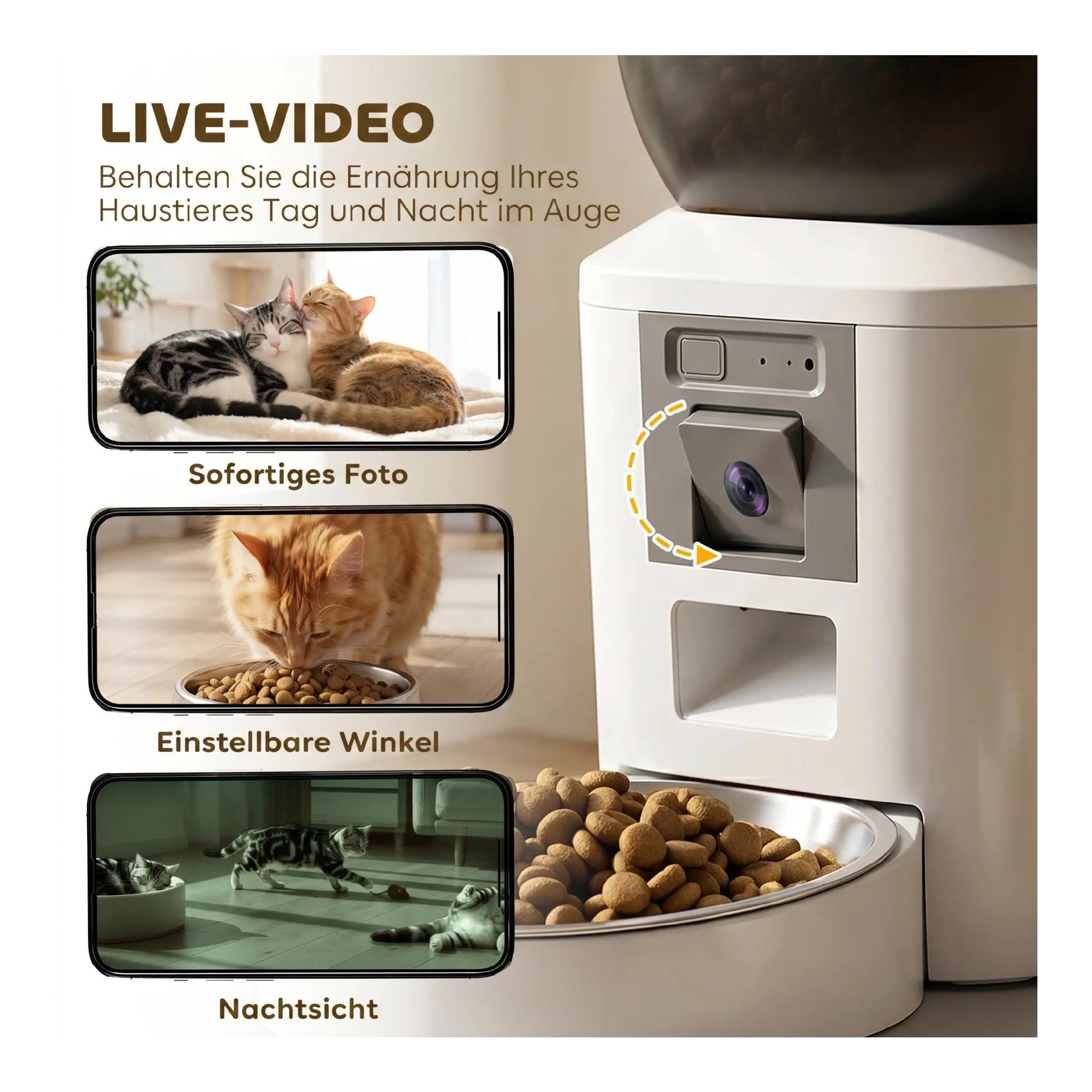 Mainer Katzen-Futterautomat mit Kamera (Wlan & Bluetooth)