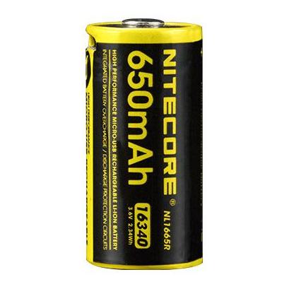 Nitecore 16340 USB Akk 650mAh NL1665R Gelb