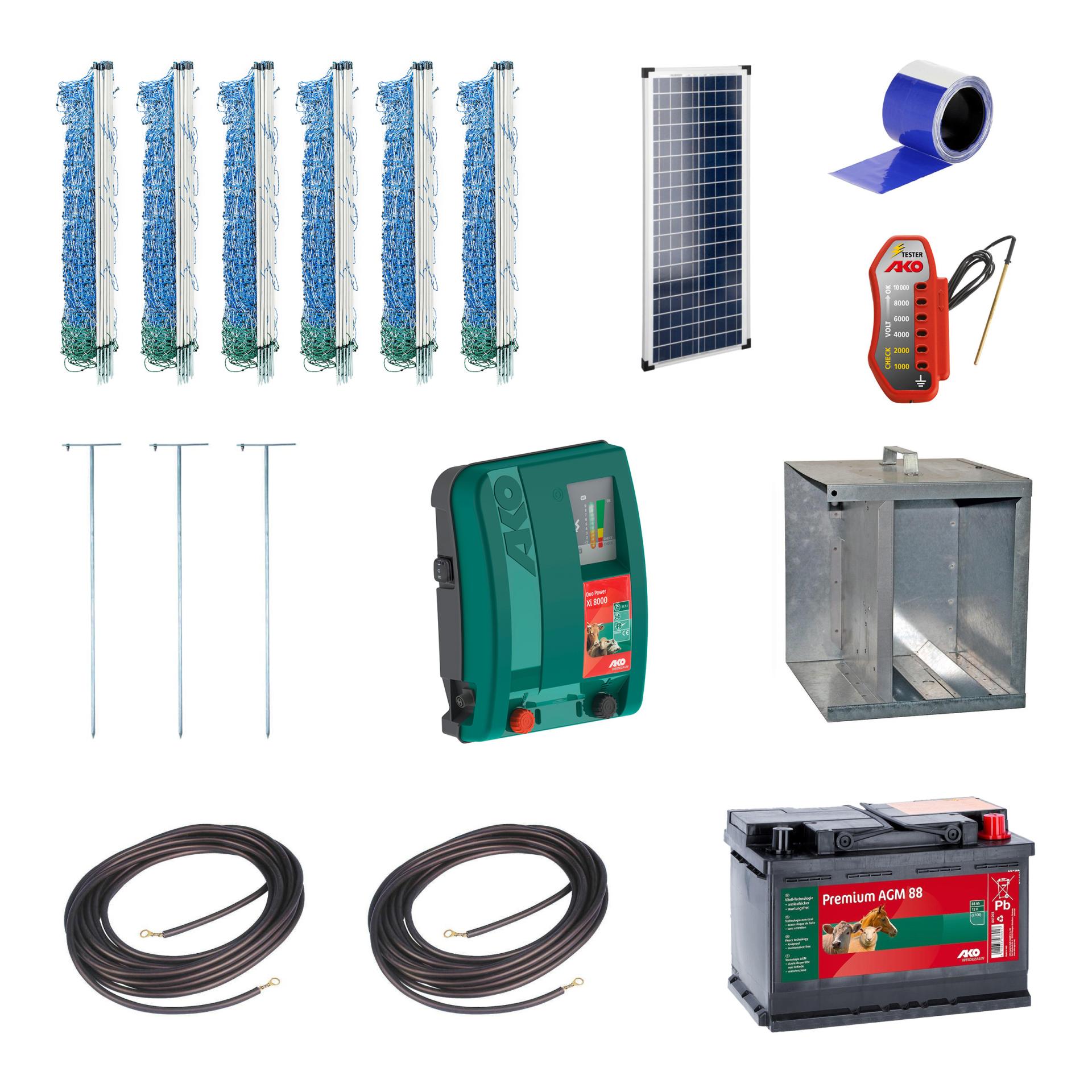 Hauptner 12V Wolfabwehr-Komplett-Set, 300 m Bunt