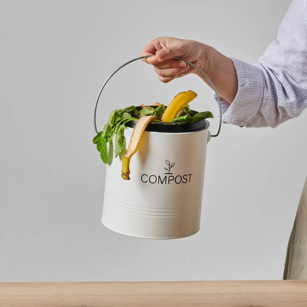 Guillouard Runder Komposteimer 4,5 l – mit Filter und 3 l Kunststoffeimer